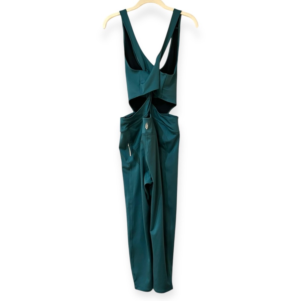 FP Movement Back It Up Onesie Sz L Pacific Green Cutout Crisscross Jumpsuit - Picture 5 of 9